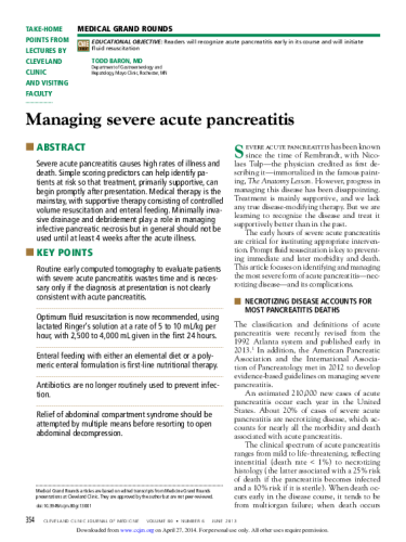 Management pancreatite severa 2013